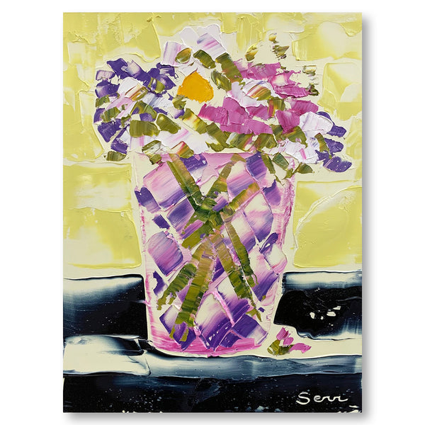 Jan Serr - Violet Diamond Vase with Flowers